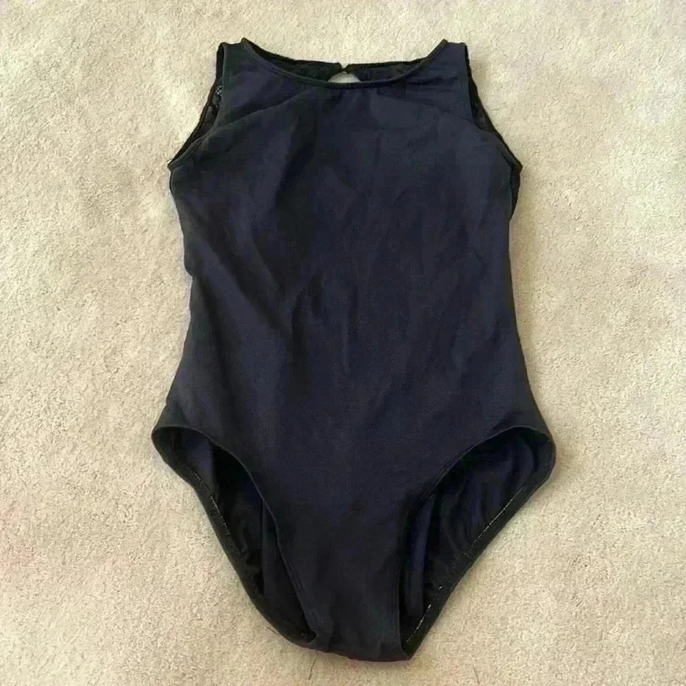 Black ballet open  back lace bodysuit